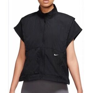 Nike Women's Repel City Ready Short Sleeve Jacket Sz Large Black NEW Windbreaker